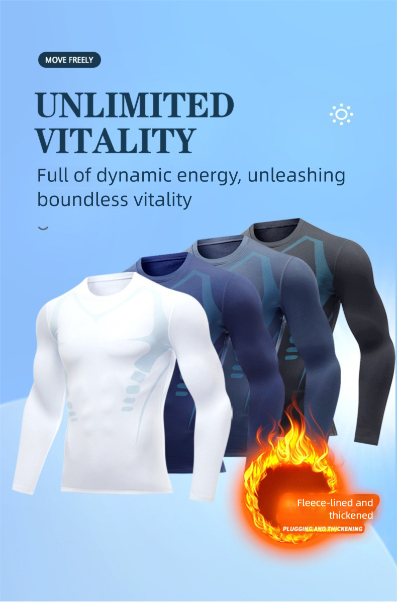 Abbigliamento caldo, strato di base foderato in pile, fitness, biancheria intima attillata ad asciugatura rapida, set da allenamento sportivo invernale da corsa_voghion.com