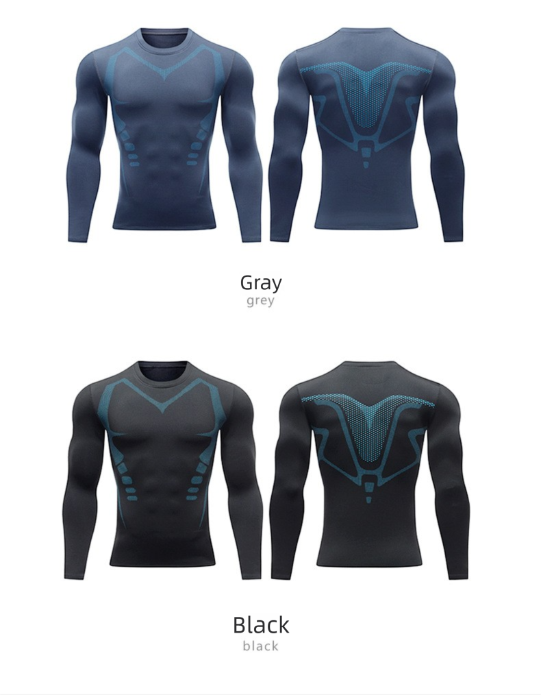 Abbigliamento caldo, strato di base foderato in pile, fitness, biancheria intima attillata ad asciugatura rapida, set da allenamento sportivo invernale da corsa_voghion.com