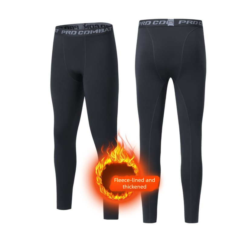 Abbigliamento caldo, strato di base foderato in pile, fitness, biancheria intima attillata ad asciugatura rapida, set da allenamento sportivo invernale da corsa_voghion.com