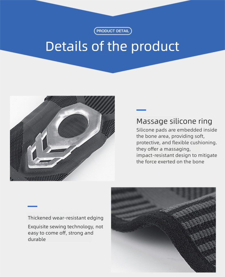 Ginocchiere per rotula, per ciclismo e corsa, per fitness, all'aperto, fasciatura in maglia, guaina protettiva in silicone plastificato_voghion.com