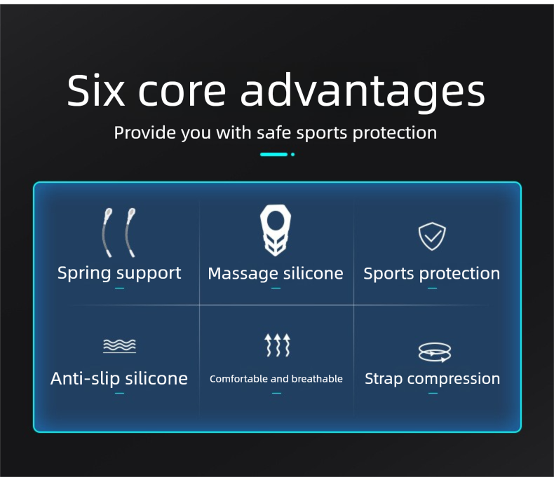 Ginocchiere per rotula, per ciclismo e corsa, per fitness, all'aperto, fasciatura in maglia, guaina protettiva in silicone plastificato_voghion.com