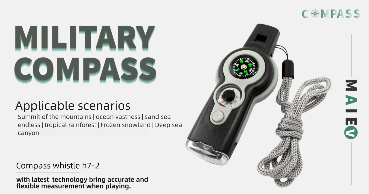 Outdoor Multi-Functional Sports Survival Escape Camping 7-in-1 LED Compass Whistle Emergency Tool_voghion.com