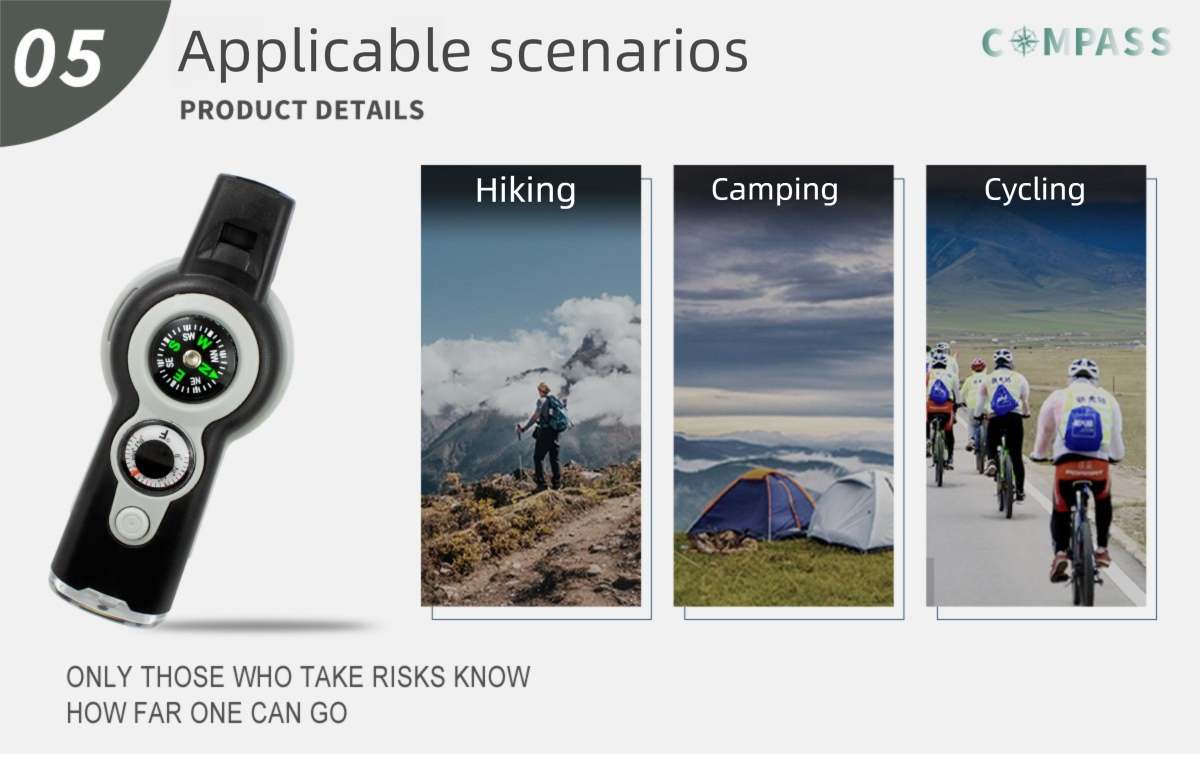Outdoor Multi-Functional Sports Survival Escape Camping 7-in-1 LED Compass Whistle Emergency Tool_voghion.com