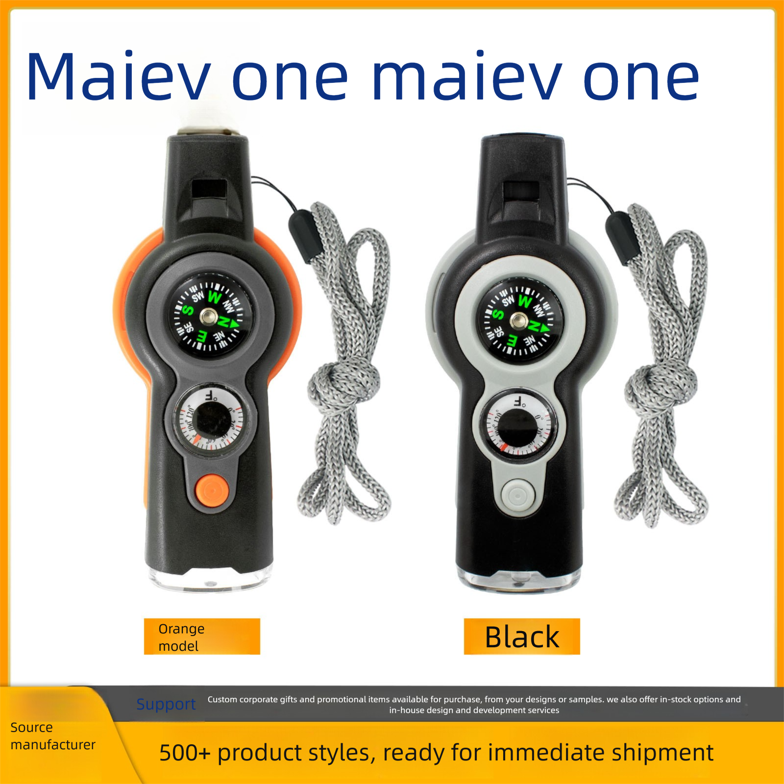 Outdoor Multi-Functional Sports Survival Escape Camping 7-in-1 LED Compass Whistle Emergency Tool_voghion.com