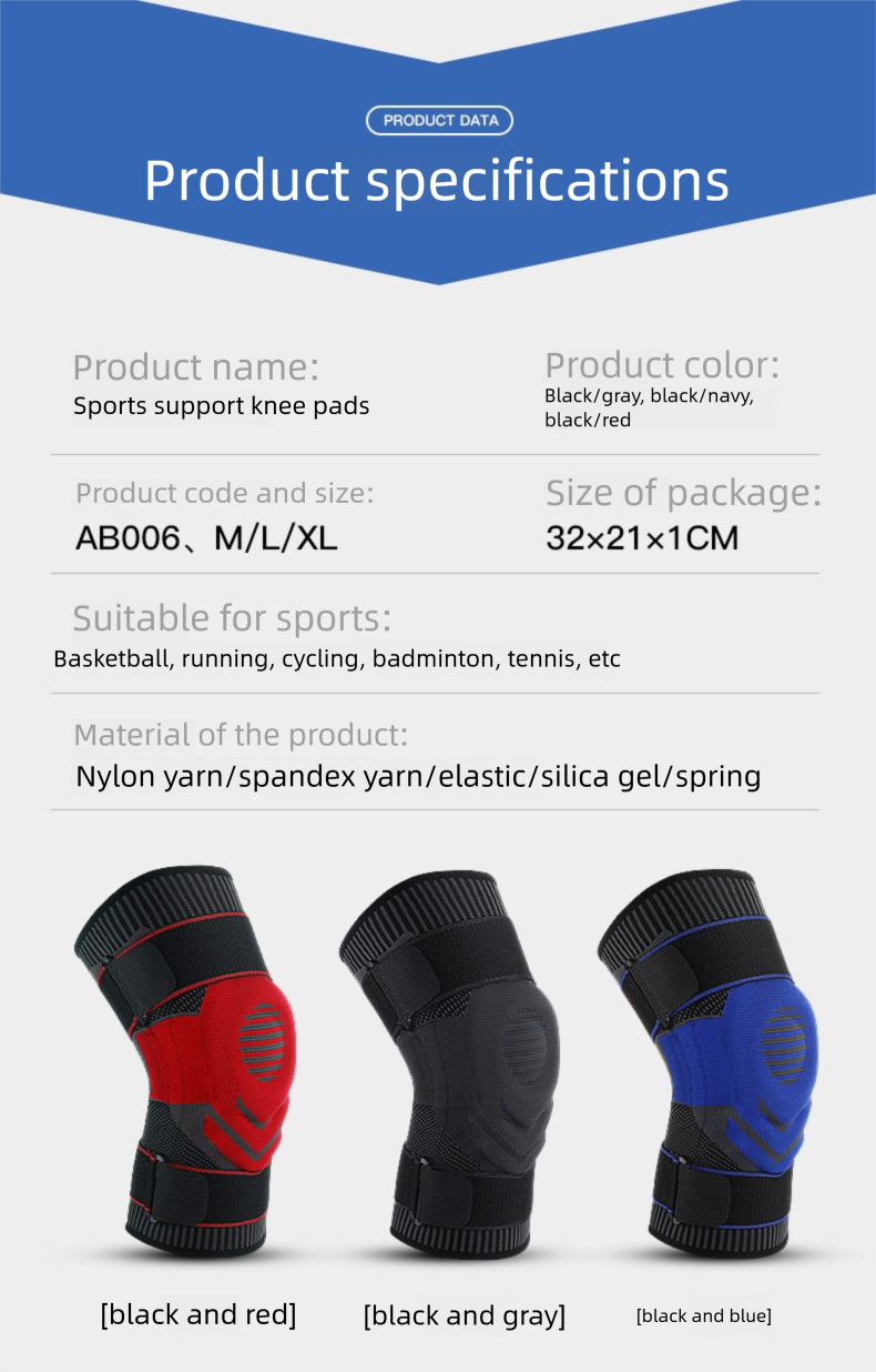 Ginocchiere per rotula, per ciclismo e corsa, per fitness, all'aperto, fasciatura in maglia, guaina protettiva in silicone plastificato_voghion.com