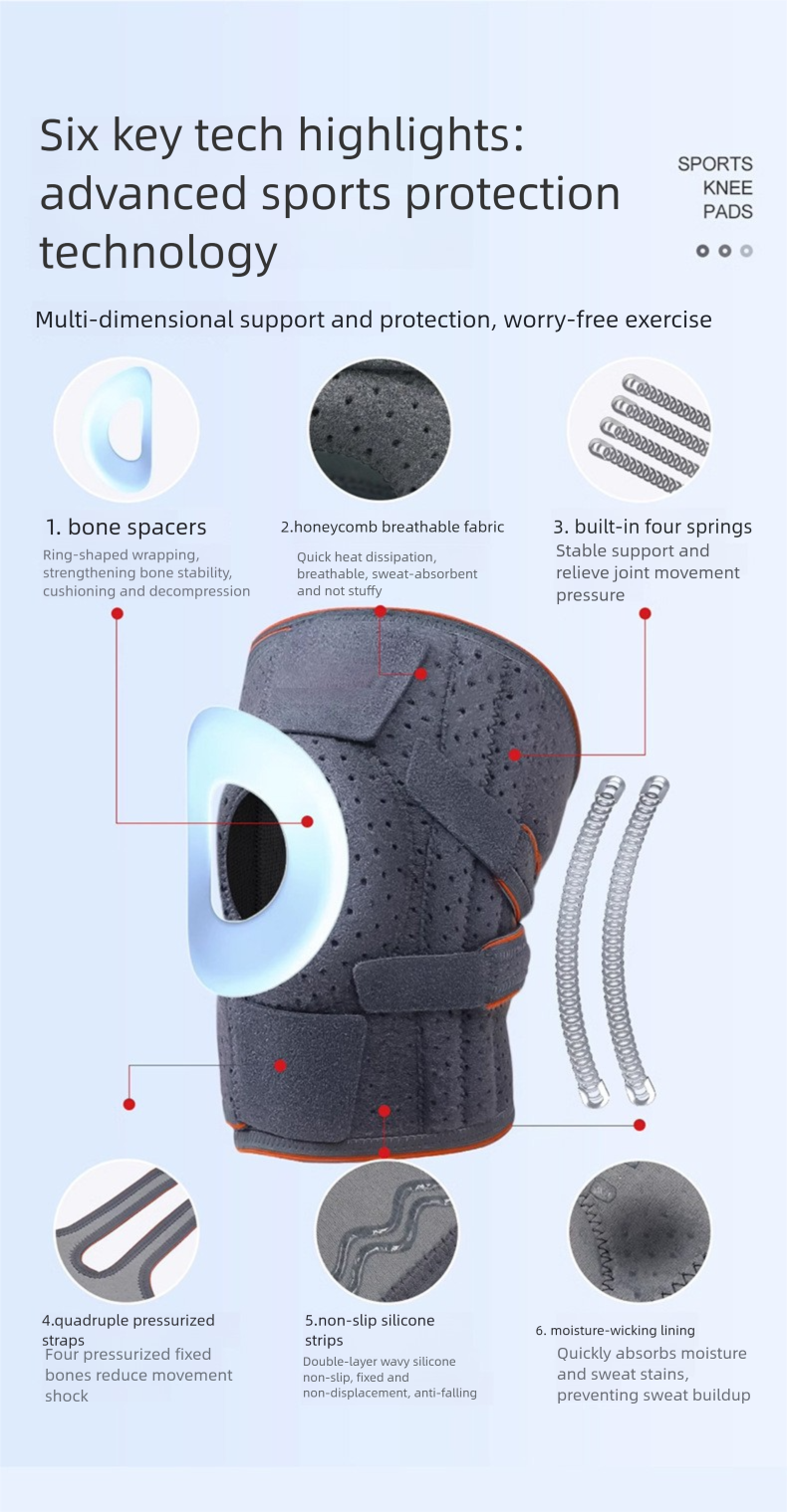 Mountaineering Compression Strap Sports Basketball Cycling Outdoor Meniscus Joint Running Breathable Knee Pads_voghion.com