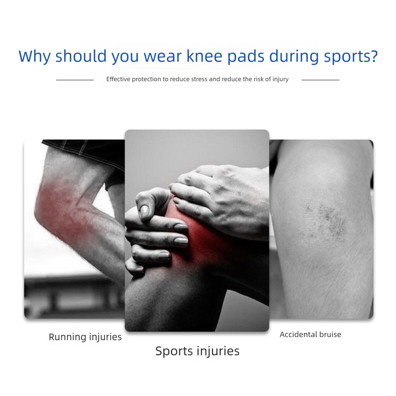 Ginocchiere per rotula, per ciclismo e corsa, per fitness, all'aperto, fasciatura in maglia, guaina protettiva in silicone plastificato_voghion.com