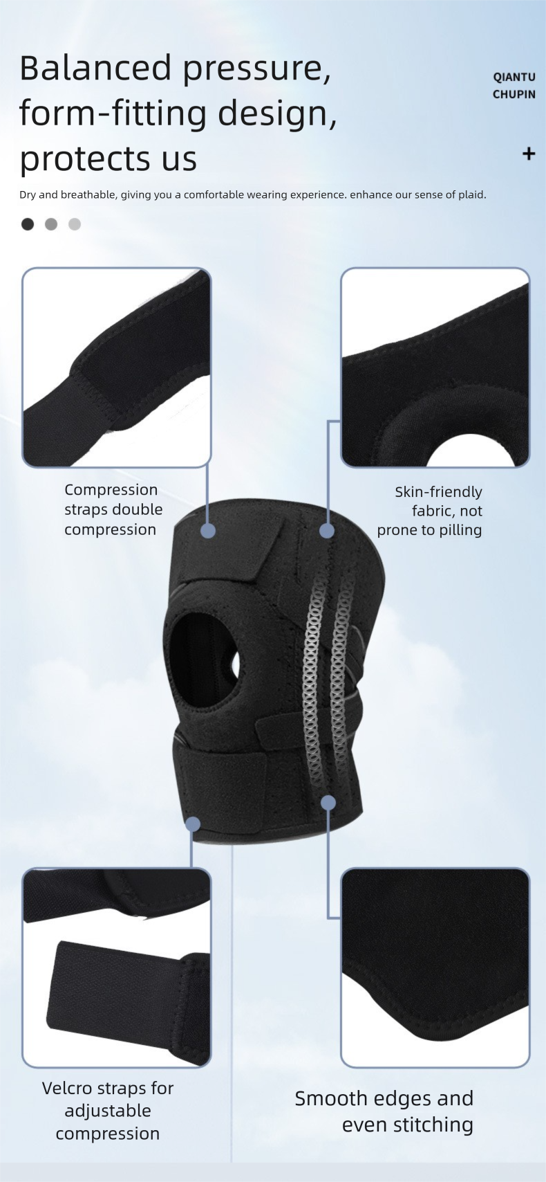 Autumn And Winter Mountaineering Knee Pads Compression Strap Basketball Cycling Outdoor Meniscus Joint Injury Prevention_voghion.com