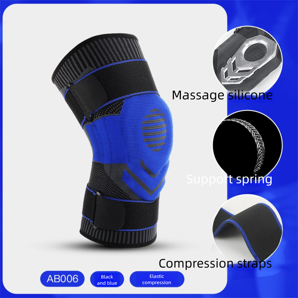 Ginocchiere per rotula, per ciclismo e corsa, per fitness, all'aperto, fasciatura in maglia, guaina protettiva in silicone plastificato_voghion.com