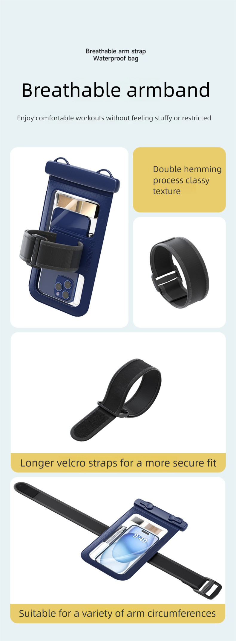 New Band Touchscreen Phone Case Sports Arm Large Capacity Outdoor Waterproof Bag_voghion.com