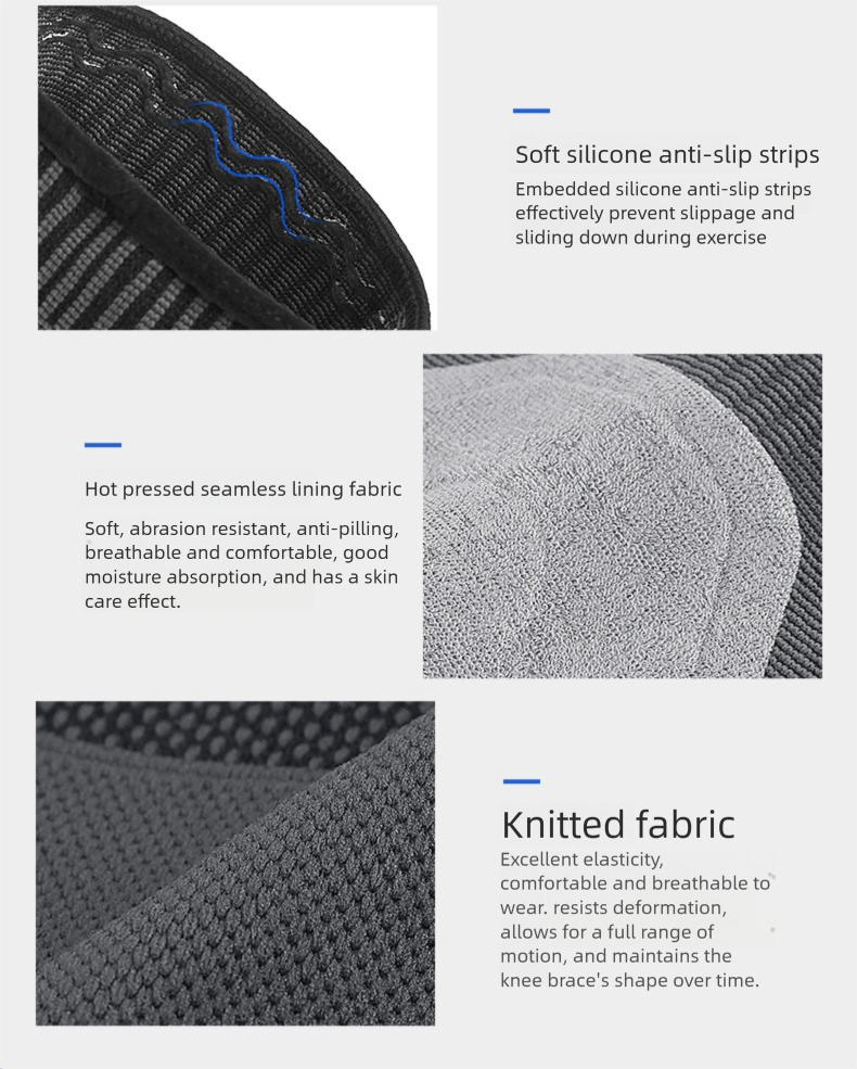 Ginocchiere per rotula, per ciclismo e corsa, per fitness, all'aperto, fasciatura in maglia, guaina protettiva in silicone plastificato_voghion.com