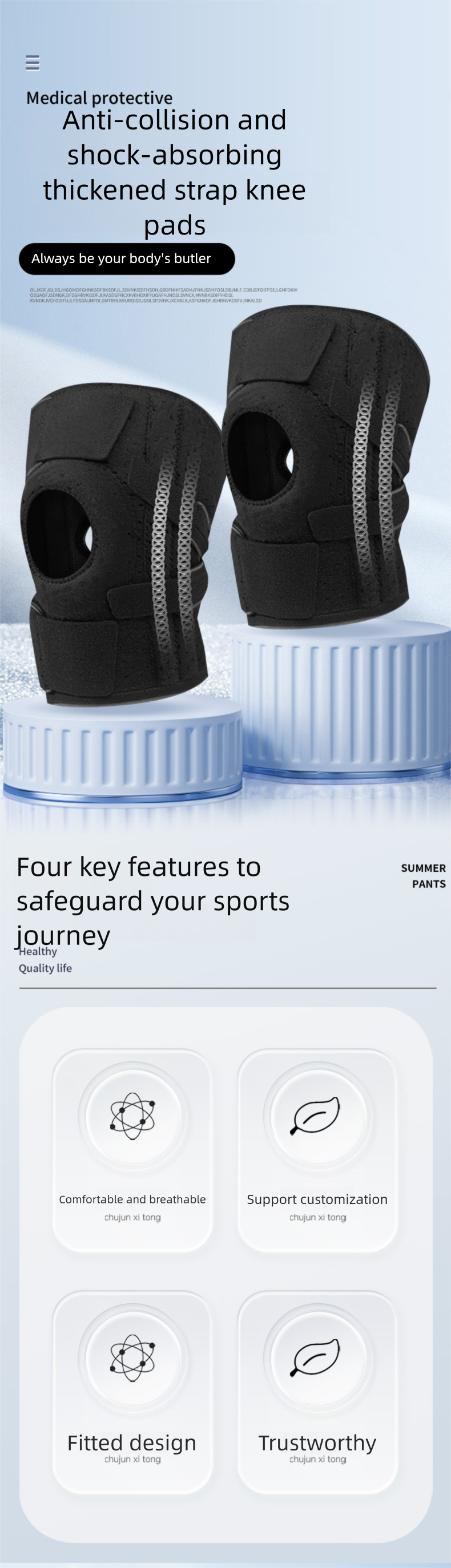 Autumn And Winter Mountaineering Knee Pads Compression Strap Basketball Cycling Outdoor Meniscus Joint Injury Prevention_voghion.com