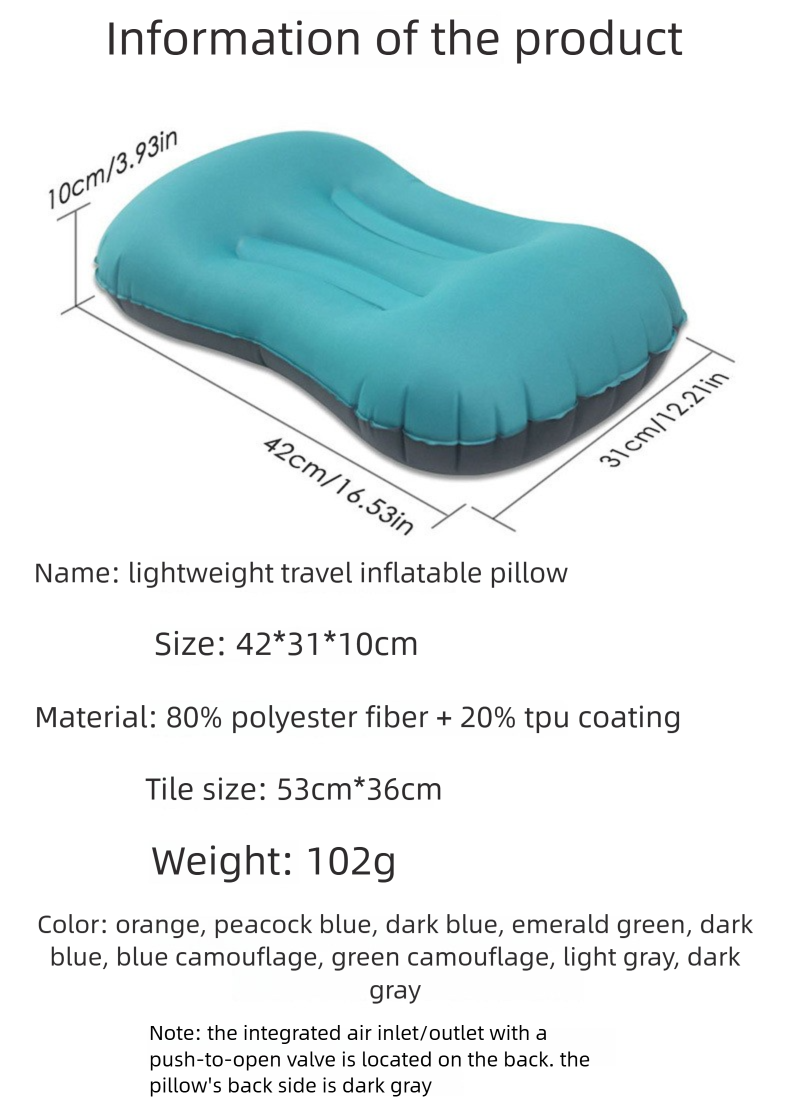 Cuscino per sedia gonfiabile per esterni, supporto per collo, poggiatesta, cuscino lombare per ufficio_voghion.com