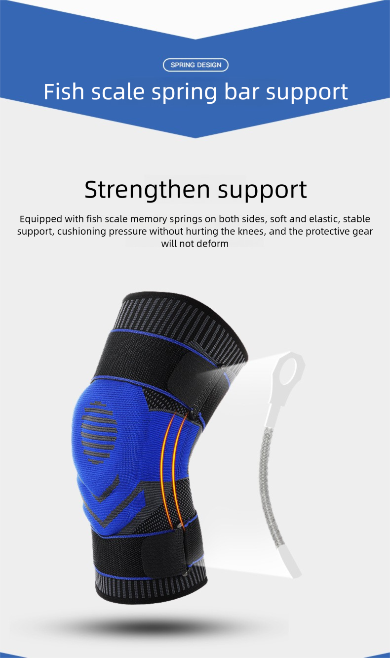 Ginocchiere per rotula, per ciclismo e corsa, per fitness, all'aperto, fasciatura in maglia, guaina protettiva in silicone plastificato_voghion.com