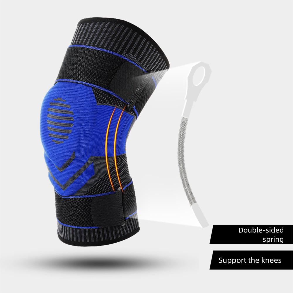 Ginocchiere per rotula, per ciclismo e corsa, per fitness, all'aperto, fasciatura in maglia, guaina protettiva in silicone plastificato_voghion.com