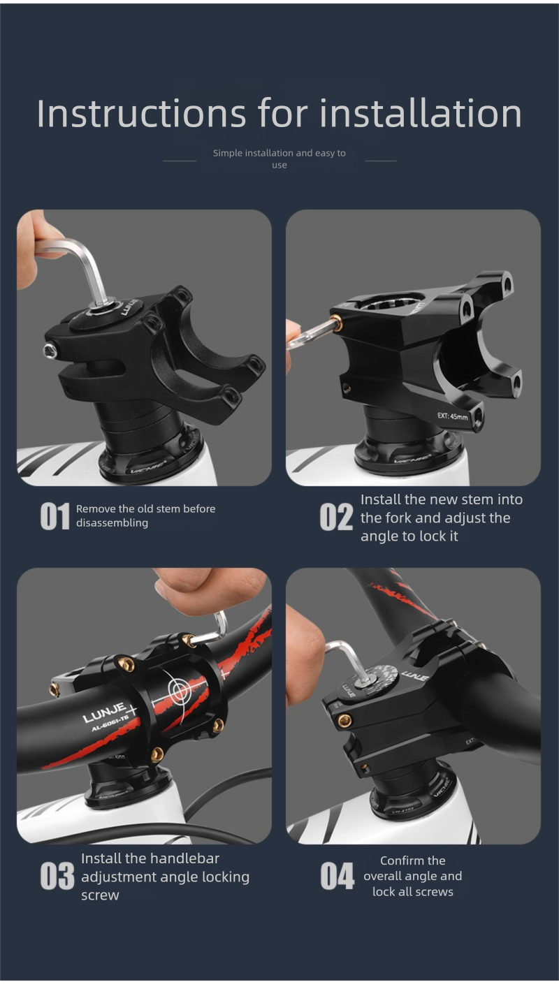 Potence courte CNC pour VTT tout-terrain 31,8/35 mm en alliage d'aluminium haute résistance pour descente_voghion.com