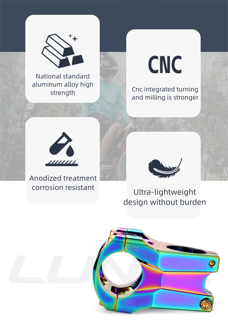 Potence courte CNC pour VTT tout-terrain 31,8/35 mm en alliage d'aluminium haute résistance pour descente_voghion.com