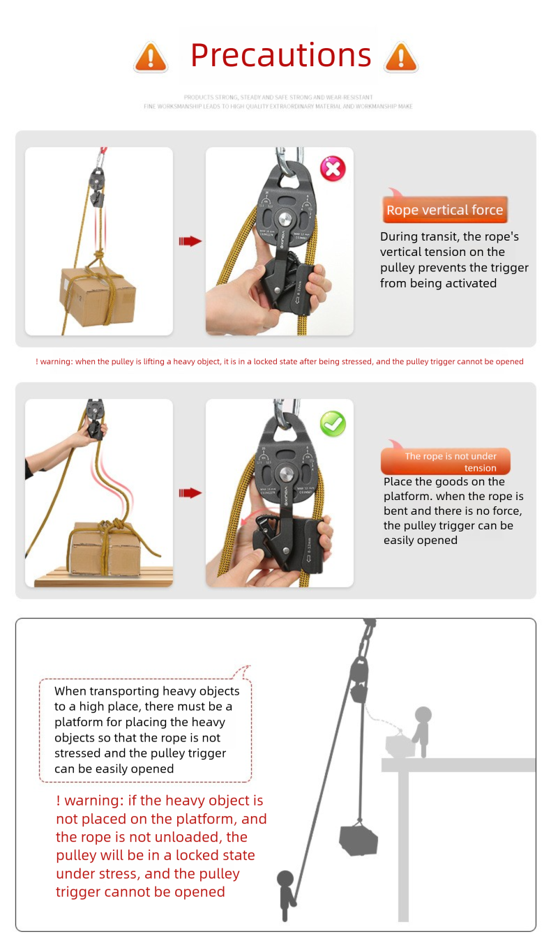 Device Heavy Object Upward Lifting Ascender Pulley Lifter Tow Underground Rescue Protector_voghion.com