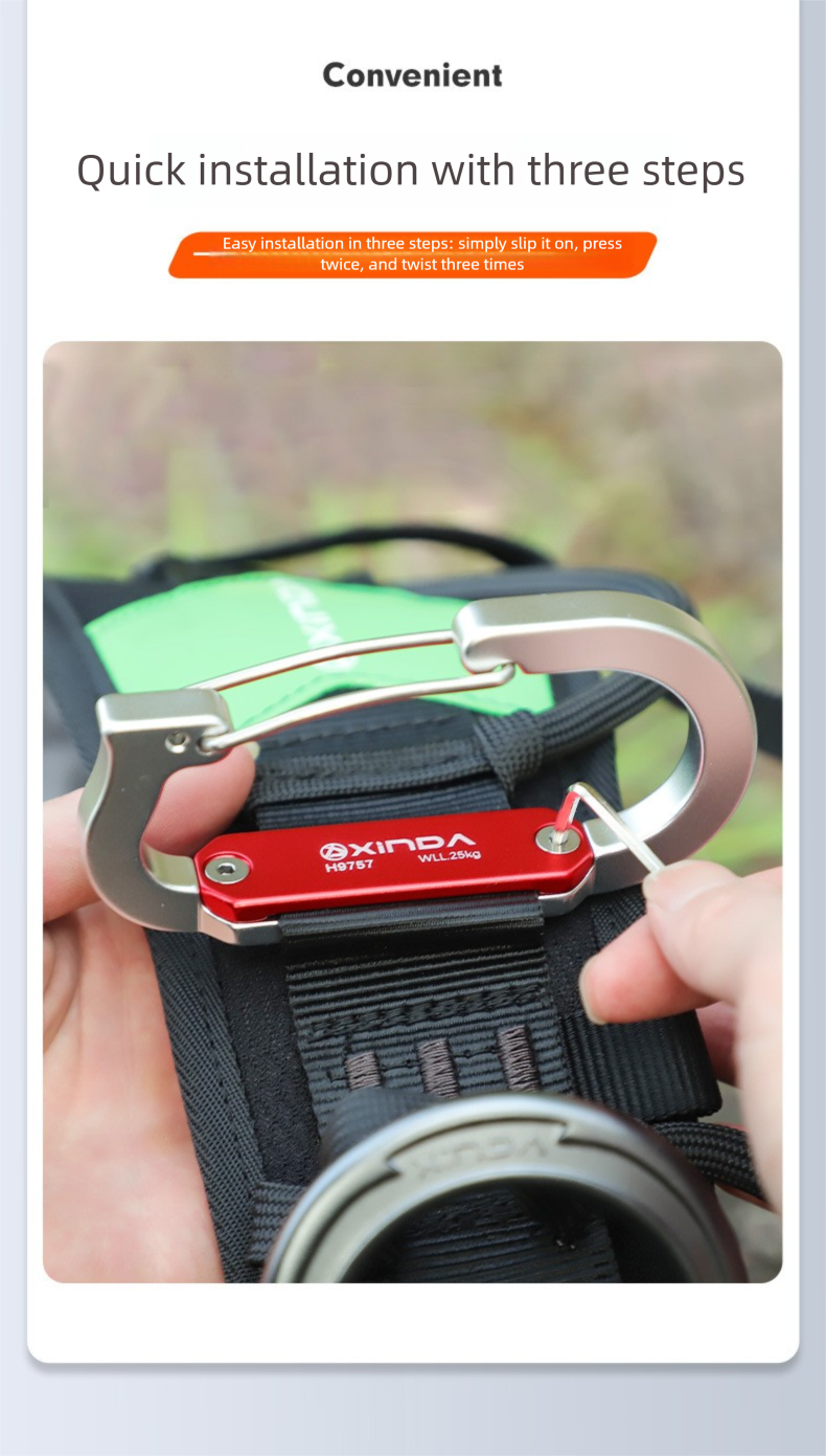 Metal Climbing Safety Belt Quickdraw Tool Rack High-altitude Work Rescue Mounting Equipment_voghion.com