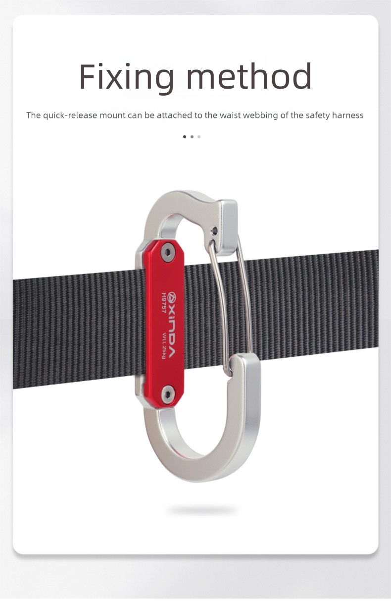 Metal Climbing Safety Belt Quickdraw Tool Rack High-altitude Work Rescue Mounting Equipment_voghion.com