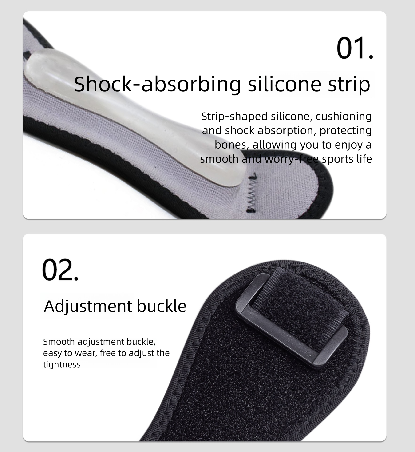 Ginocchiere a compressione per basket, assorbimento degli urti, supporto sportivo, cinturino integrato in silicone per la rotula_voghion.com