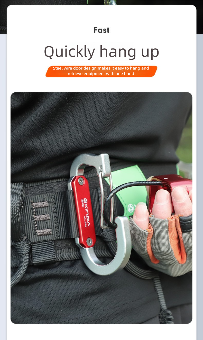 Metal Climbing Safety Belt Quickdraw Tool Rack High-altitude Work Rescue Mounting Equipment_voghion.com