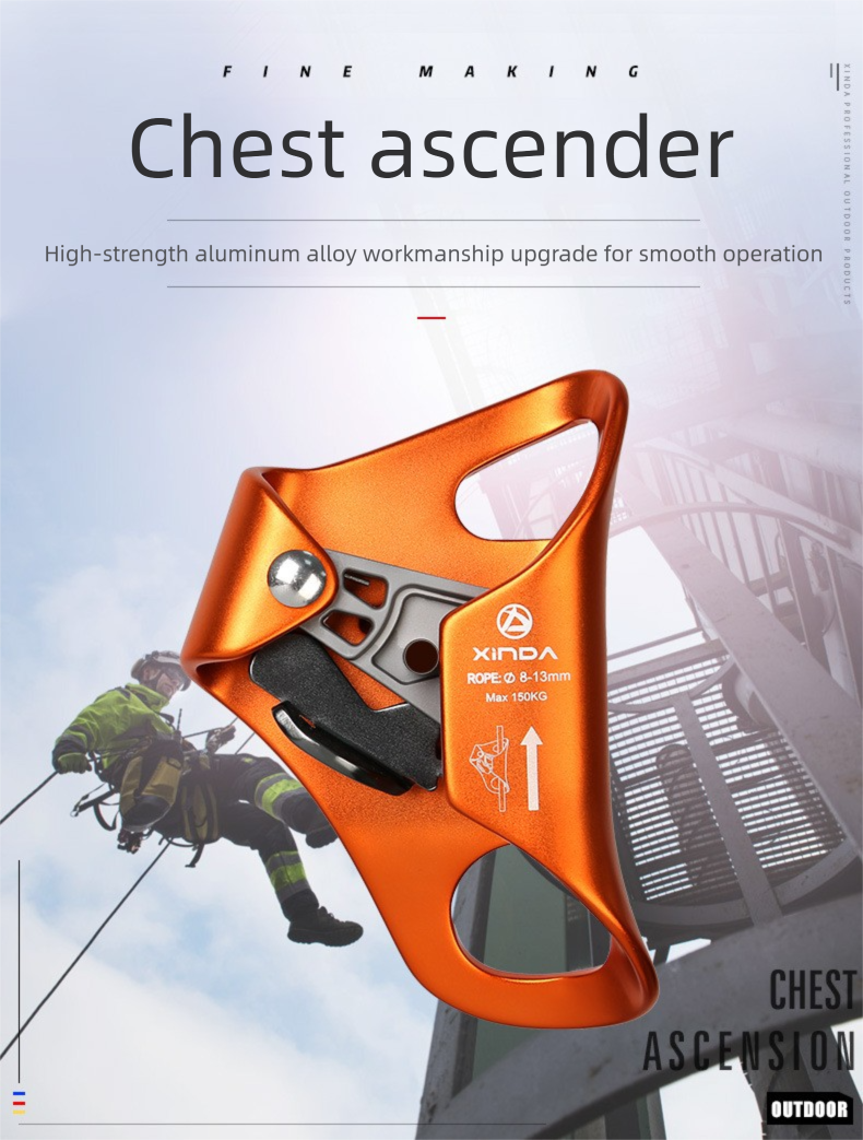 Dispositivo di arrampicata anticaduta per esterni, dispositivo di bloccaggio pettorale, forniture per attrezzature speleologiche_voghion.com