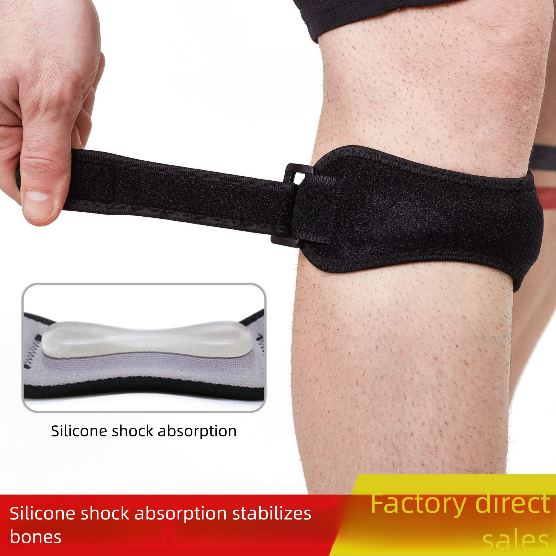 Ginocchiere a compressione per basket, assorbimento degli urti, supporto sportivo, cinturino integrato in silicone per la rotula_voghion.com