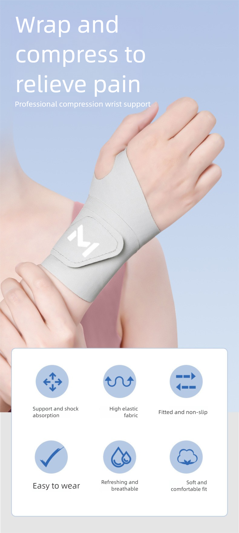 Support pour hommes et femmes, fixation fine pour entorse, gaine tendineuse articulaire, spécialement conçu pour le sport, le fitness, le tennis, le badminton et les problèmes de poignet._voghion.com