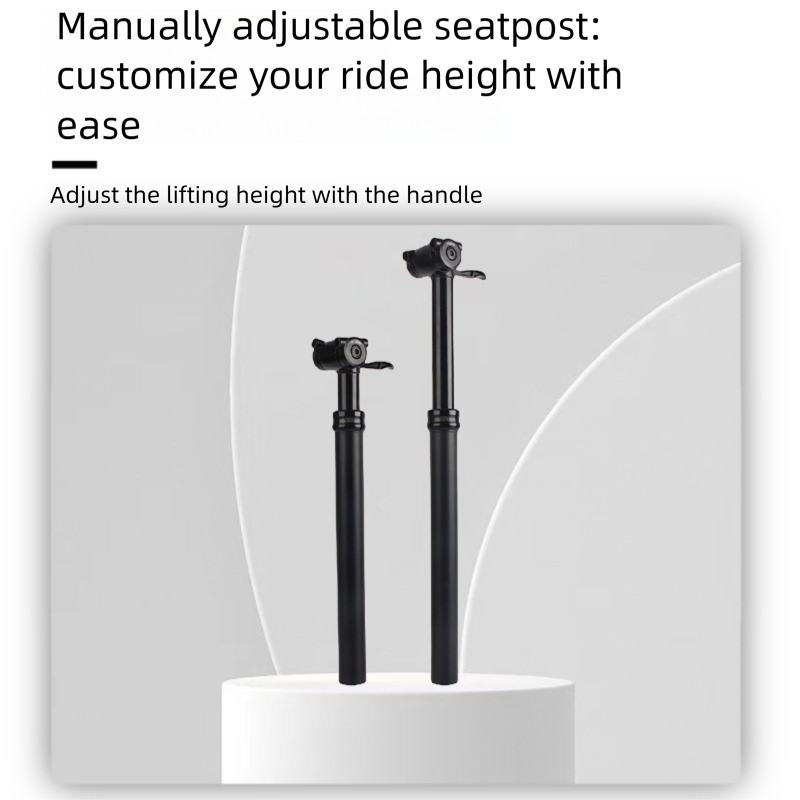 RIRO Mountainbike-Sattelstütze, luftdruckverstellbar, aus Aluminiumlegierung, teleskopierbar, mit Handsteuerung und Stoßdämpfung_voghion.com