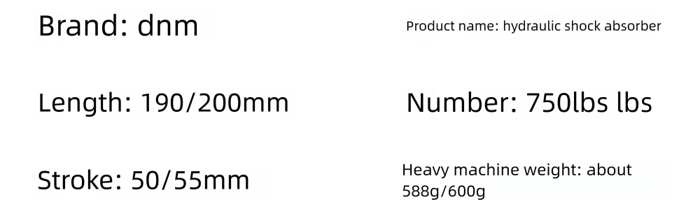 Taiwan DNM DV-22AR Hydraulic Spring With Damping Adjustment 190/200MM*750 Lbs Shock Absorber_voghion.com