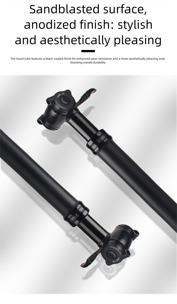 RIRO Mountainbike-Sattelstütze, luftdruckverstellbar, aus Aluminiumlegierung, teleskopierbar, mit Handsteuerung und Stoßdämpfung_voghion.com