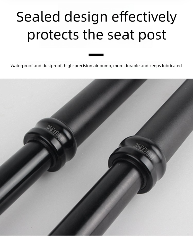 RIRO Mountainbike-Sattelstütze, luftdruckverstellbar, aus Aluminiumlegierung, teleskopierbar, mit Handsteuerung und Stoßdämpfung_voghion.com