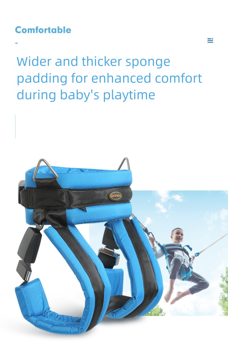 Xinda Outdoor Trampolino per bambini, letto saltante, cintura di sicurezza, accessori da gioco quadrati_voghion.com