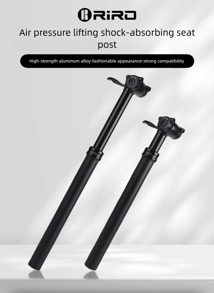 RIRO Mountainbike-Sattelstütze, luftdruckverstellbar, aus Aluminiumlegierung, teleskopierbar, mit Handsteuerung und Stoßdämpfung_voghion.com