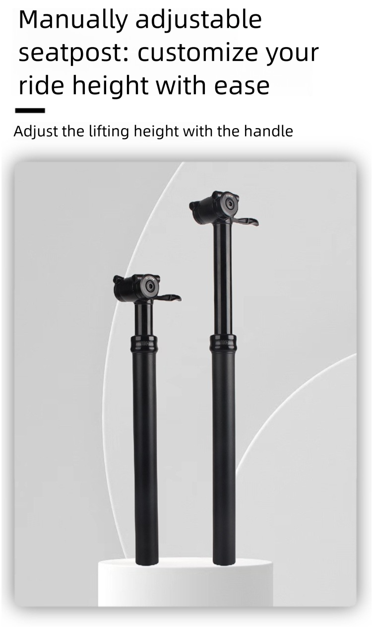 RIRO Mountainbike-Sattelstütze, luftdruckverstellbar, aus Aluminiumlegierung, teleskopierbar, mit Handsteuerung und Stoßdämpfung_voghion.com