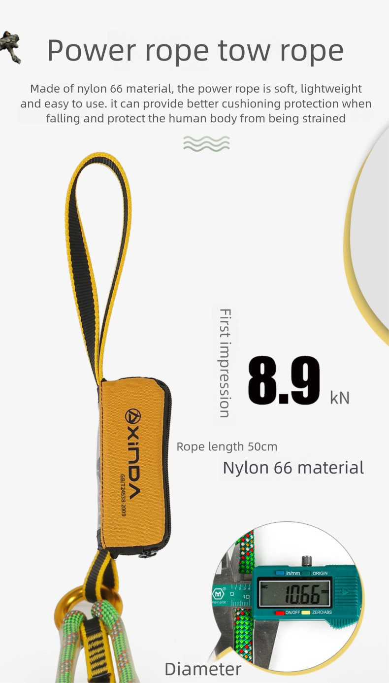 Scala volante per esterni, sacco elastico con coda di mucca, corda di protezione per arrampicata su roccia, cintura di sicurezza anticaduta_voghion.com