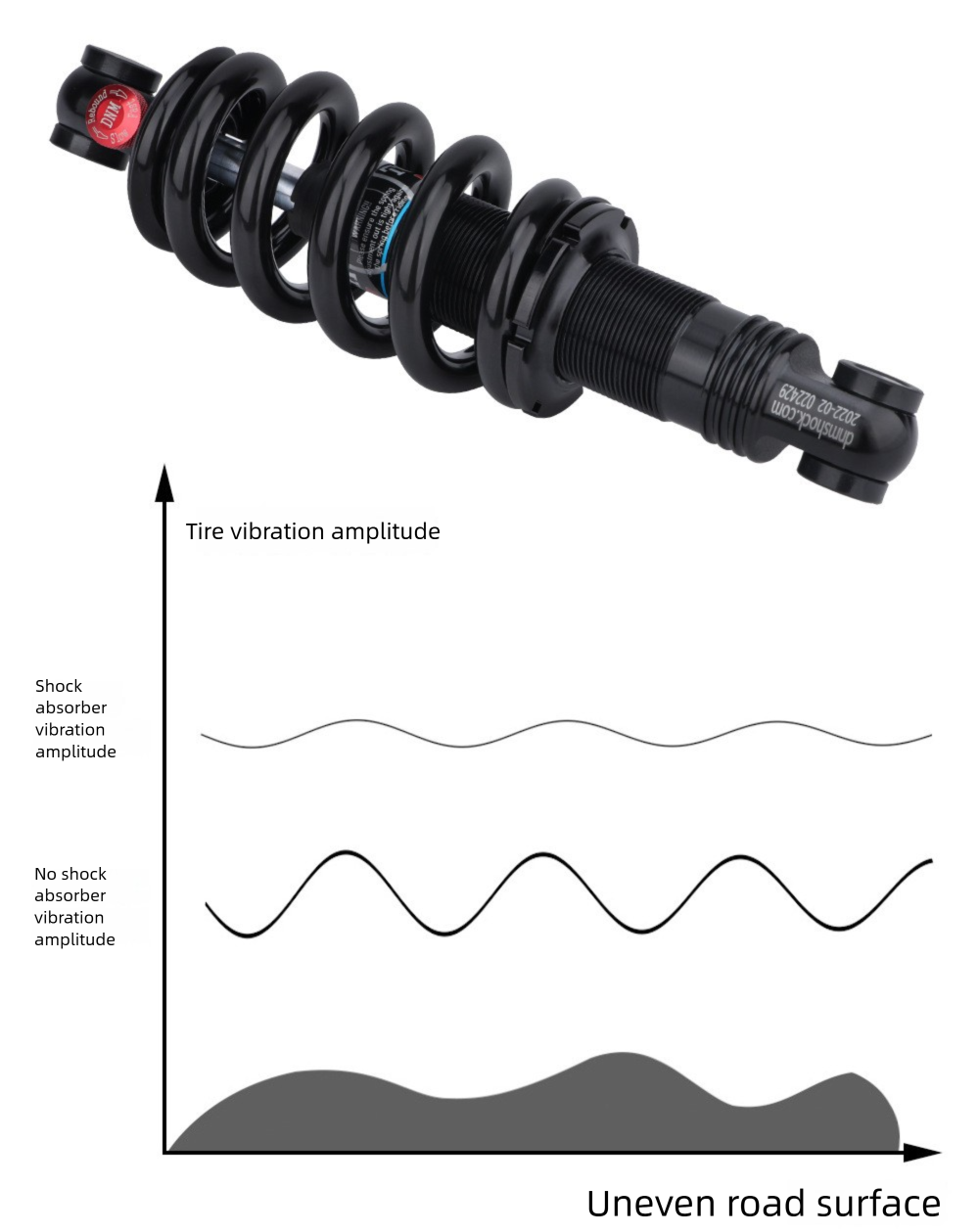 Taiwan DNM DV-22AR Hydraulic Spring With Damping Adjustment 190/200MM*750 Lbs Shock Absorber_voghion.com