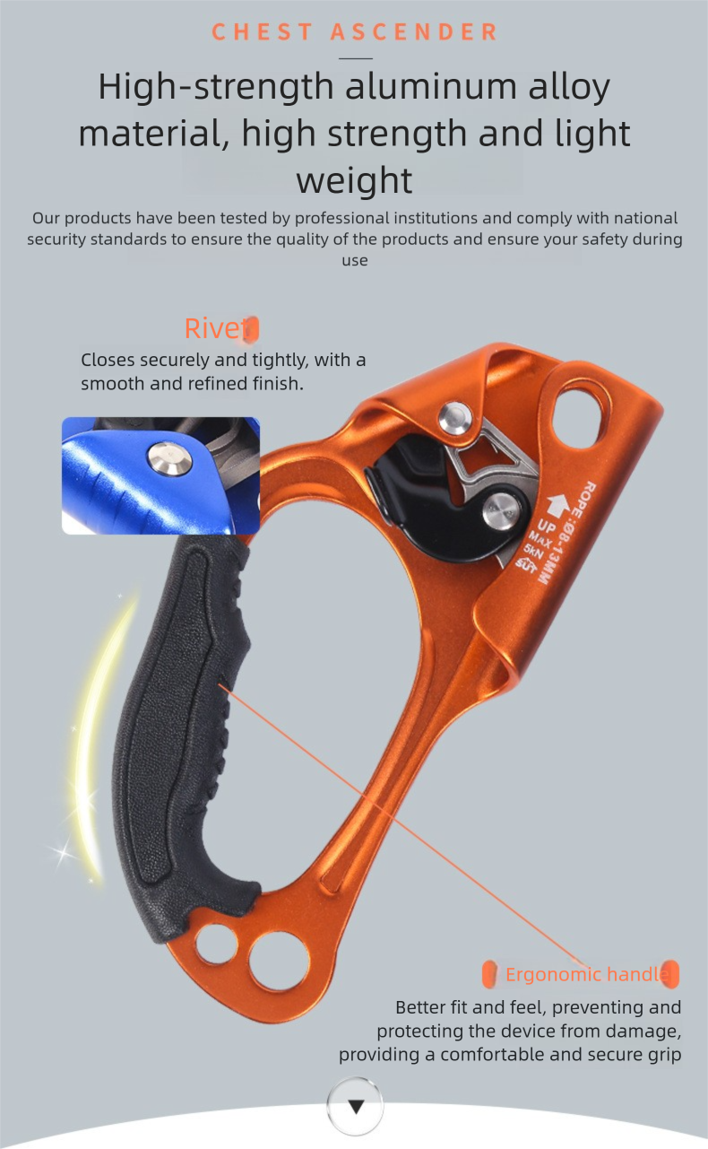 Outdoor Hand Ascender High Altitude Anti-Slip Device Rope Climber Effort-Saving Mountaineering Rock Climbing Equipment_voghion.com