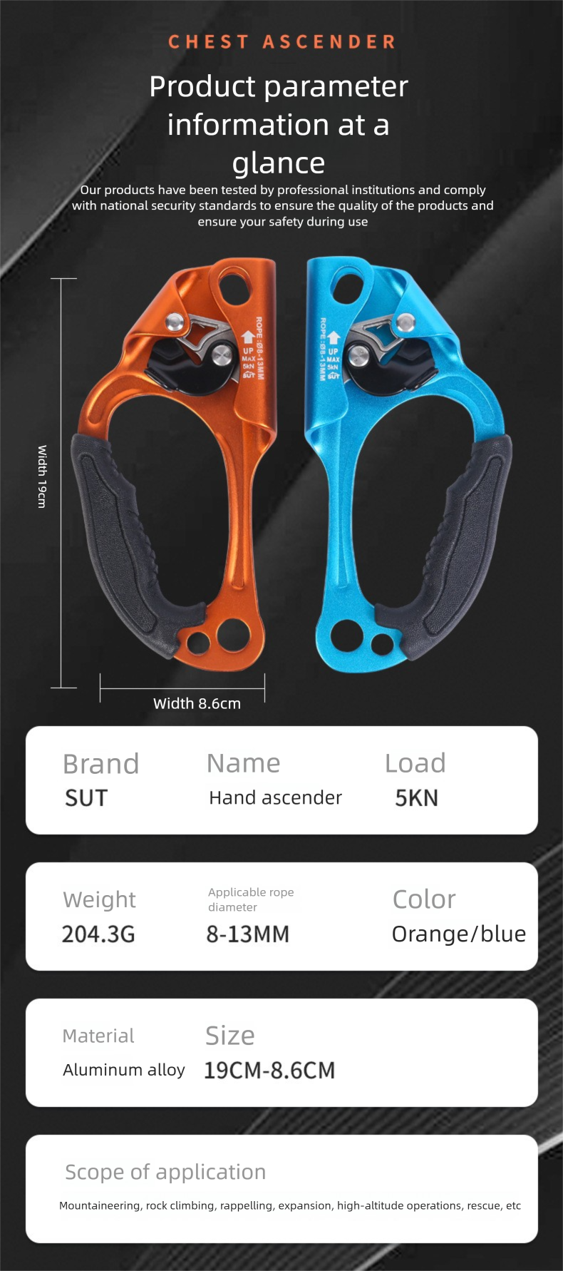 Outdoor Hand Ascender High Altitude Anti-Slip Device Rope Climber Effort-Saving Mountaineering Rock Climbing Equipment_voghion.com