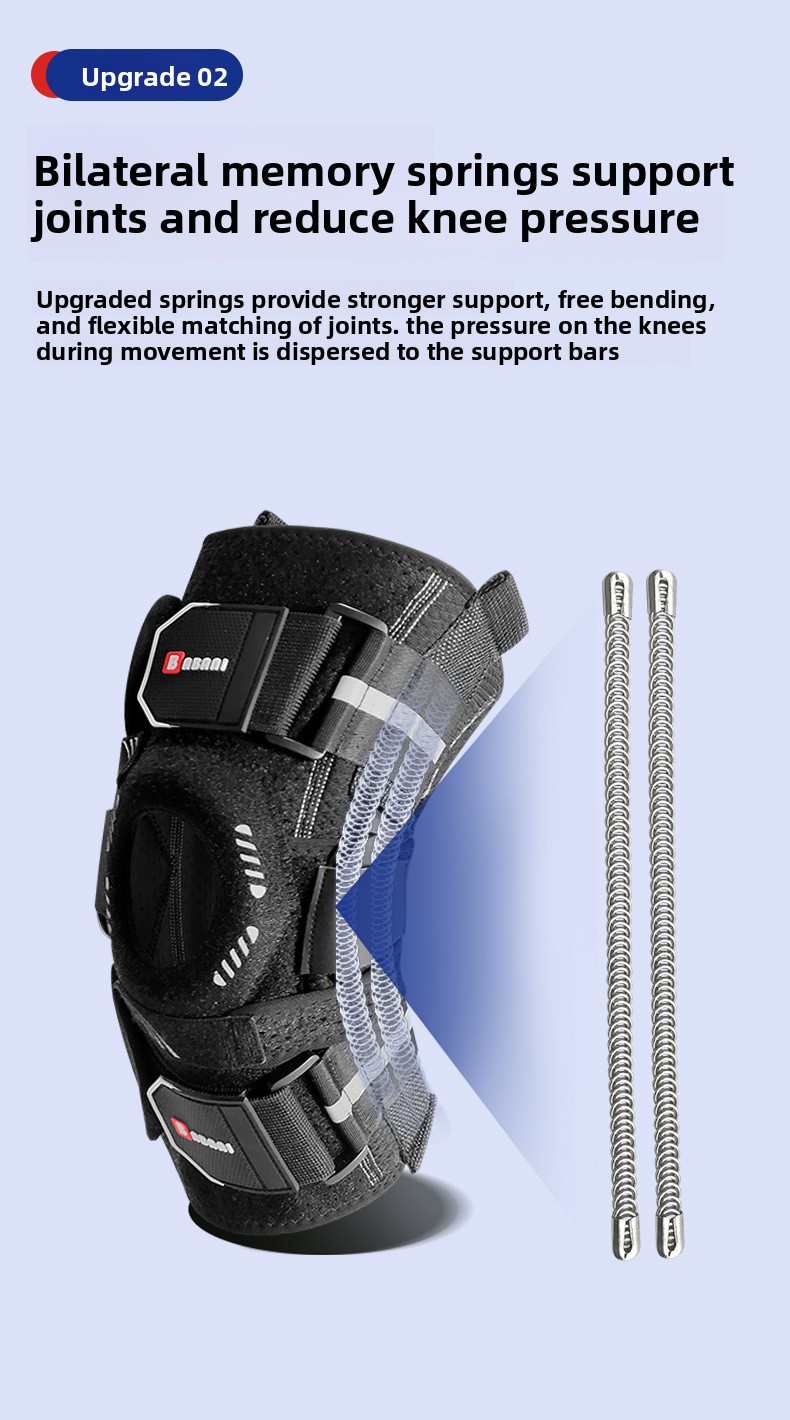 Professional Men's Knee Brace With Spring Support For Hiking_voghion.com