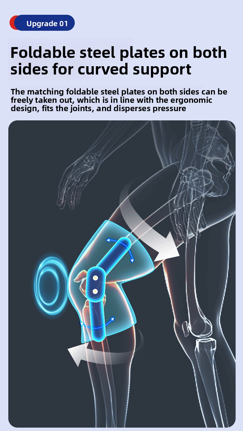 Professional Men's Knee Brace With Spring Support For Hiking_voghion.com