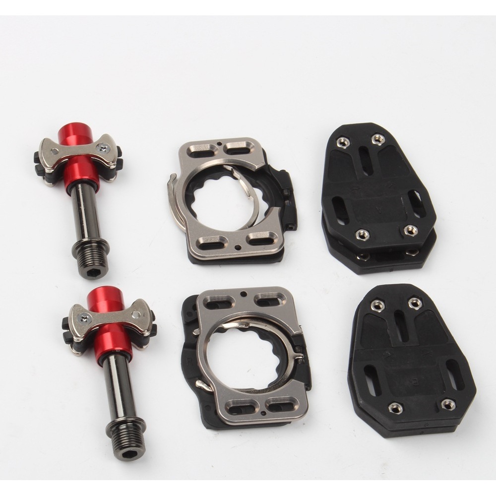 Pedali da bici da strada in lega di alluminio Cross Lollipop con tre cuscinetti e tacchette_voghion.com