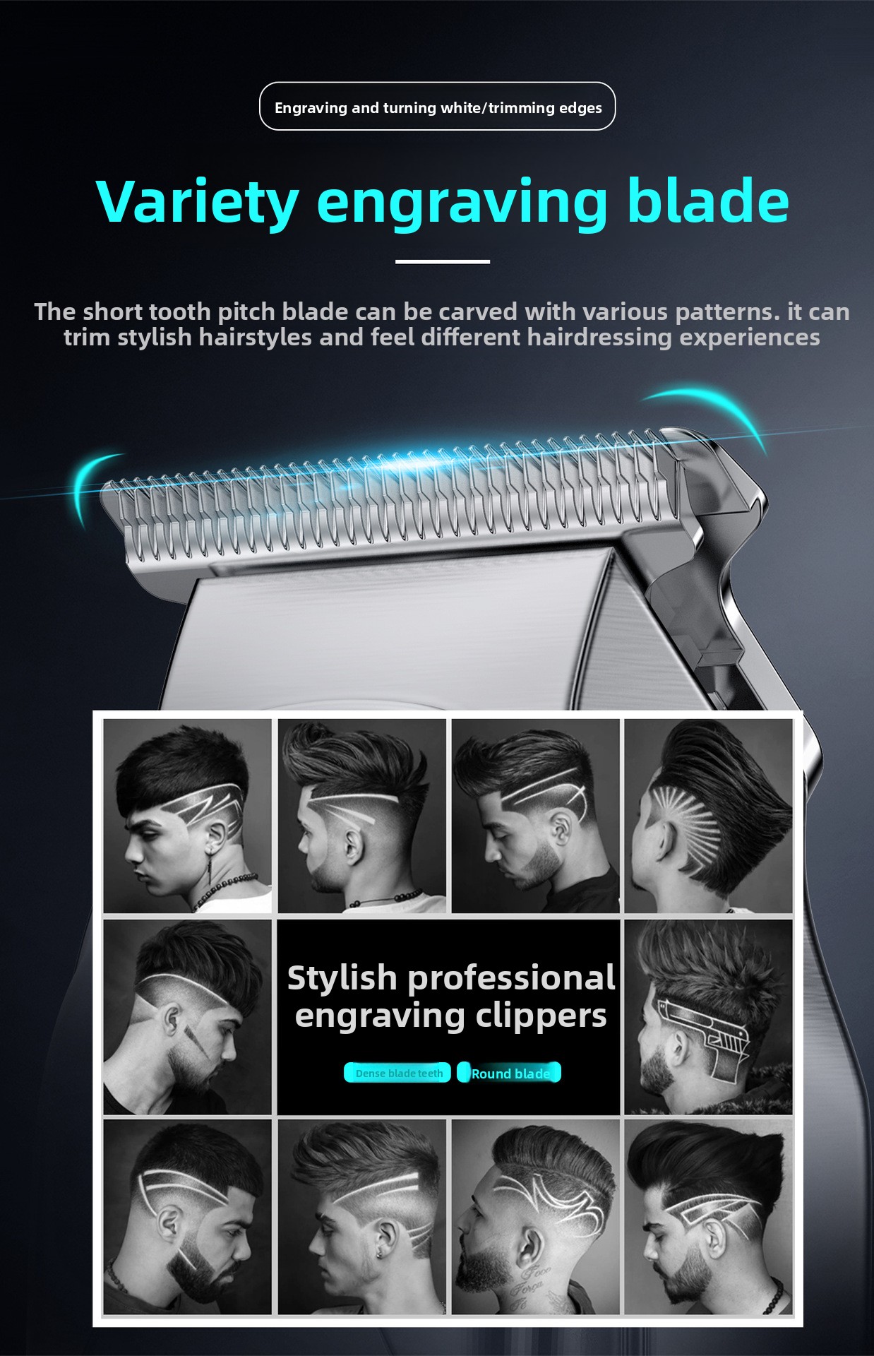 Rasoio elettrico multifunzione Oil Head Magic, tagliacapelli elettrico professionale per intagliare i capelli calvi_voghion.com