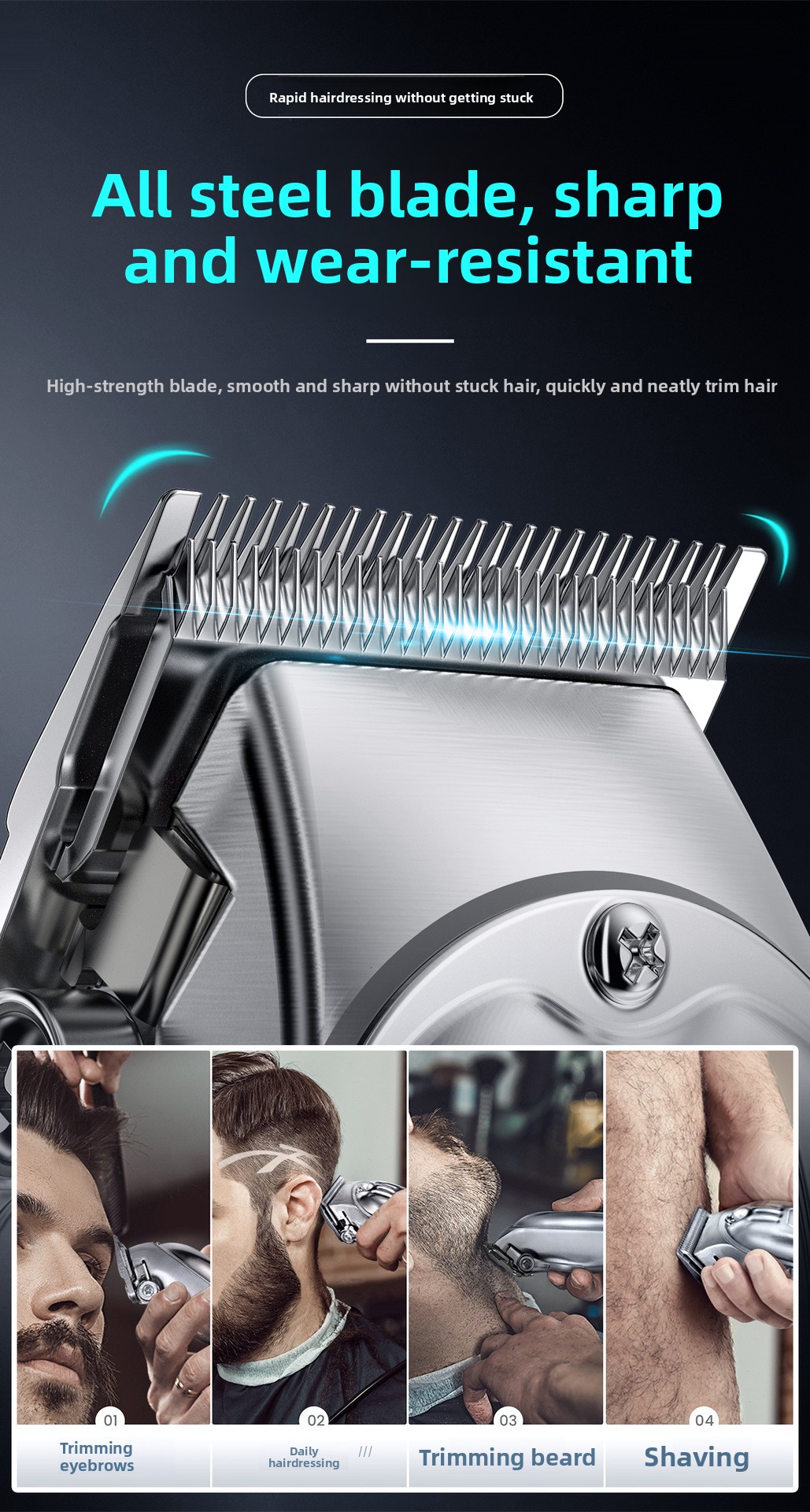 Rasoio elettrico multifunzione Oil Head Magic, tagliacapelli elettrico professionale per intagliare i capelli calvi_voghion.com