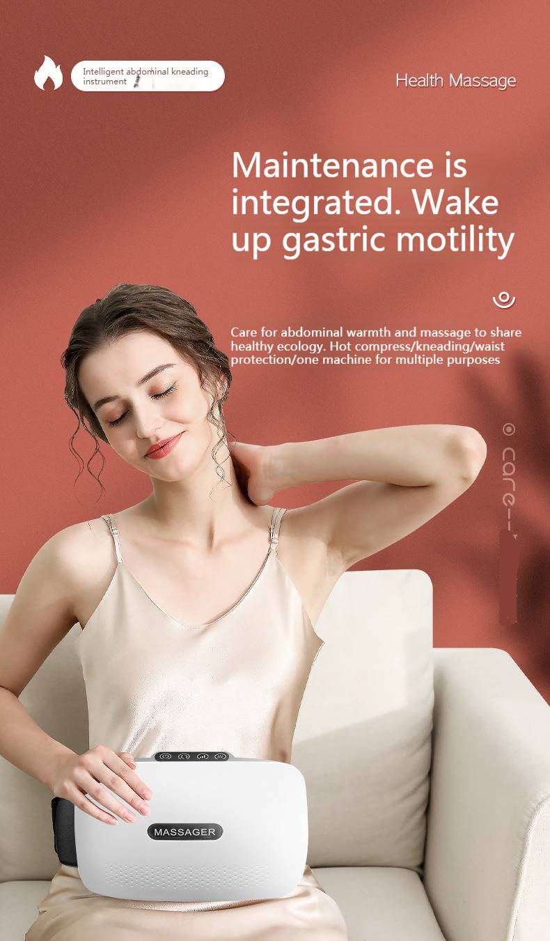 Strumento per massaggio addominale con pietre, terapia elettrica con moxibustione, impacco caldo, cintura per massaggio automatico dell'addome_voghion.com