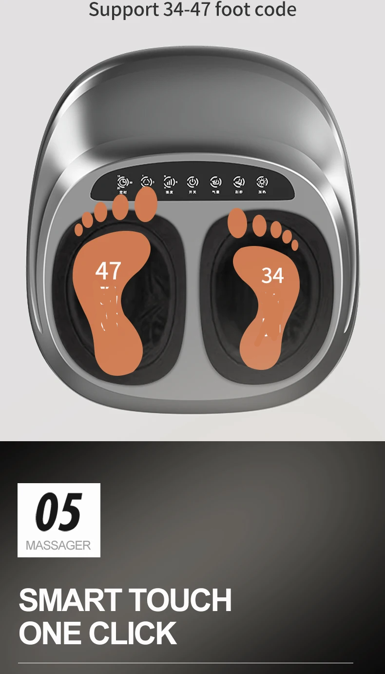 Massaggiatore elettrico per piedi, terapia di riscaldamento, Shiatsu, massaggio con rullo a impastamento profondo, massaggio con airbag, sollievo dal dolore cronico muscolare_voghion.com