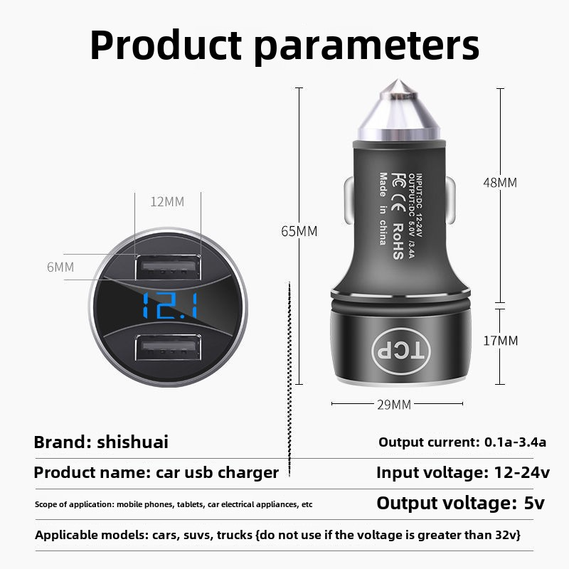Billader 12v/24V telefon USB hurtiglading vivo Huawei universell multifunksjonell sigarettenner til bilen_voghion.com