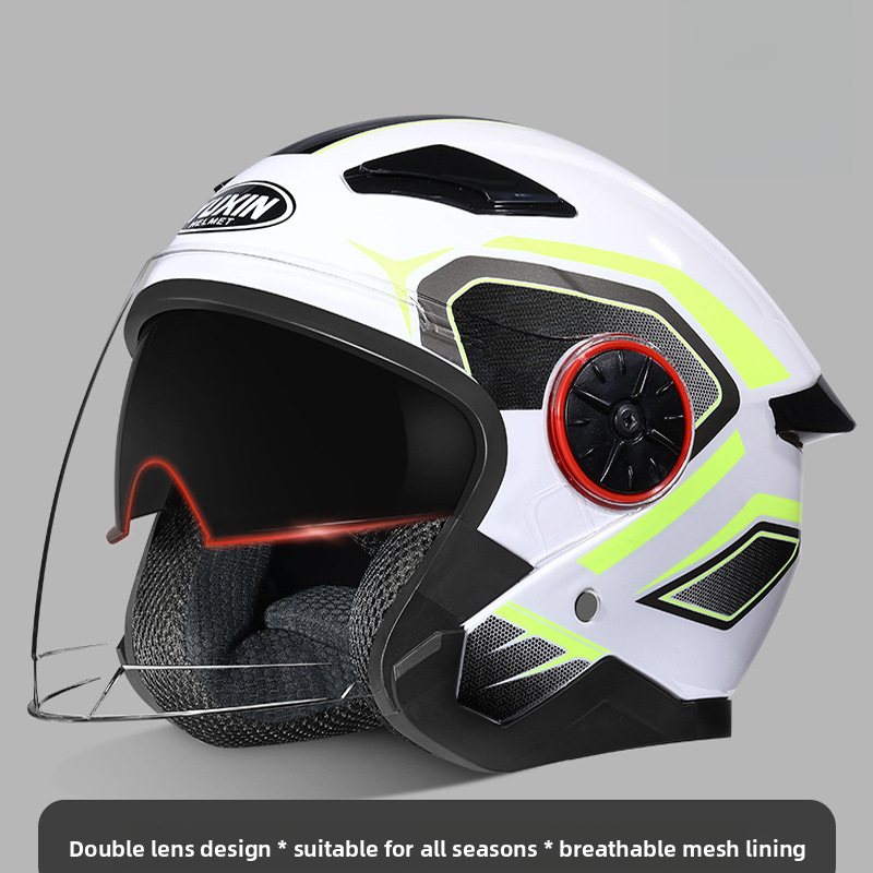 New National Standard Electric Vehicle Women's Four Season Universal Winter Anti Fog And Warm Half Helmet, Men's Double_voghion.com