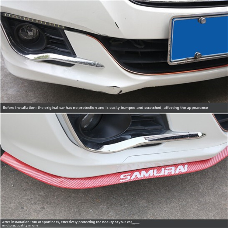 Anti-Collision Modification Universal Small Body Kit Bumper Carbon Fiber Car Accessories Front Lip Strip_voghion.com